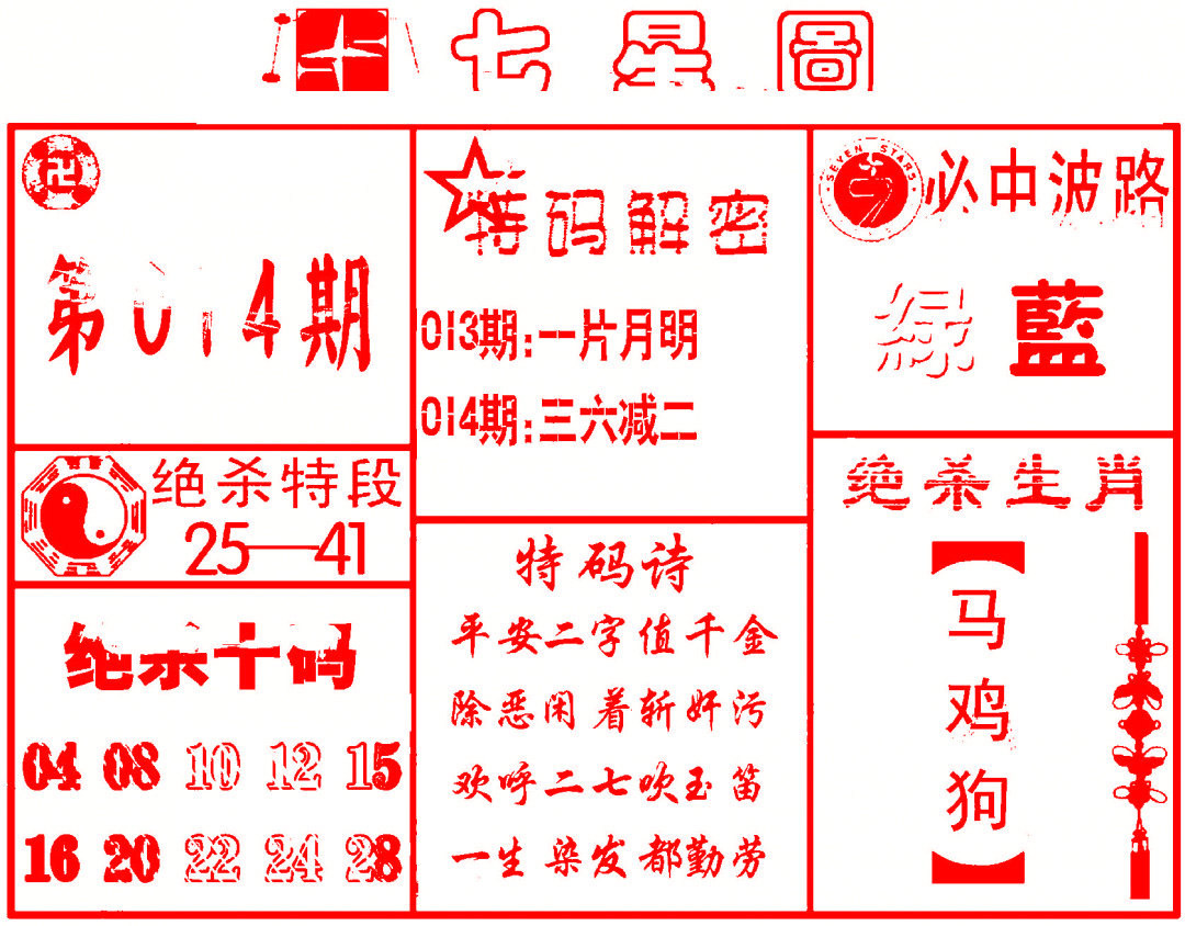 014期七星图B[图]