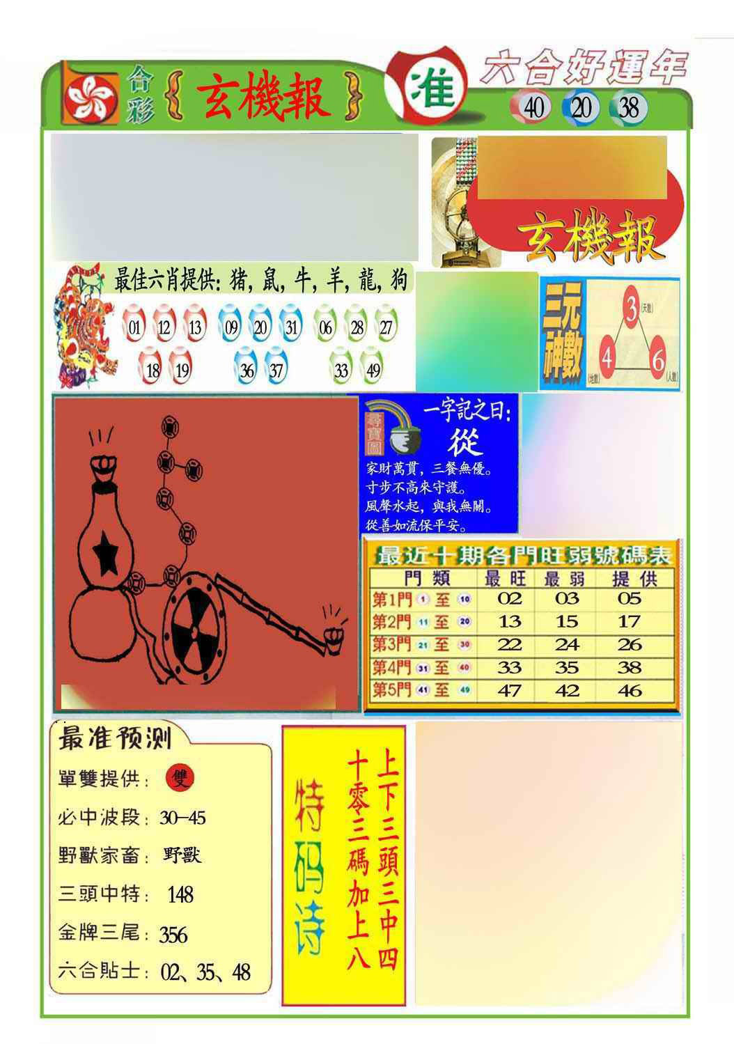 014期马经玄机报(新图推荐)[图]